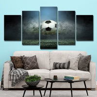 5 Piece Soccer Canvas Wall Art for Home Decor