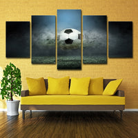 5 Piece Soccer Canvas Wall Art for Home Decor