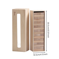Wooden Stacking Block Toy Smooth Finish Tall Stacking Block Set Fine Motor Skills Storage Box Toy