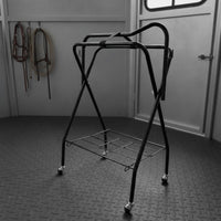 Heavies Duty Saddle Rack Cart Space-Saving Folding Saddle Rack Extra Hooks for Stable