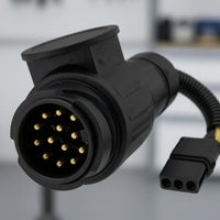 13-Pin to 4-Pin Adapter Black Trailer Connector Cable Ribbed Vehicle Accessory