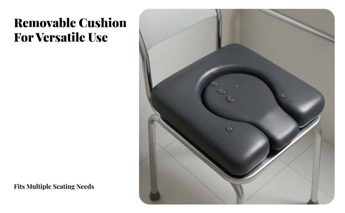 Waterproof Commode Seat Cushion Easy to Clean Gourd Shaped Commode Pad Comfortable Removable Plug Toilet Cushion for Women, Hospital, Bedroom