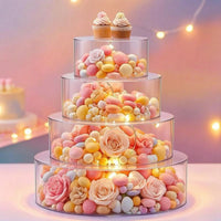 4 Pieces Cake Display Cylinder Versatile Acrylic Display Container Easy to Clean