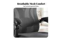 Lumbar Support Ergonomic Reclining Chair with Footrest Adjustable Headrest Reclining Mesh Chair with Footrest 360-Degree Swivel Computer Seat 350lbs Weight Capacity for Remote Workers, Students, Gamers, Workstation, Study Room