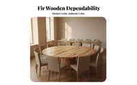 Large Round Dining Table Thickened Top Fir Wood Dining Table Heavy Duty Solid Wood Tabletop for Event Planners, Homeowners, Hotel, Cafes, Living Room