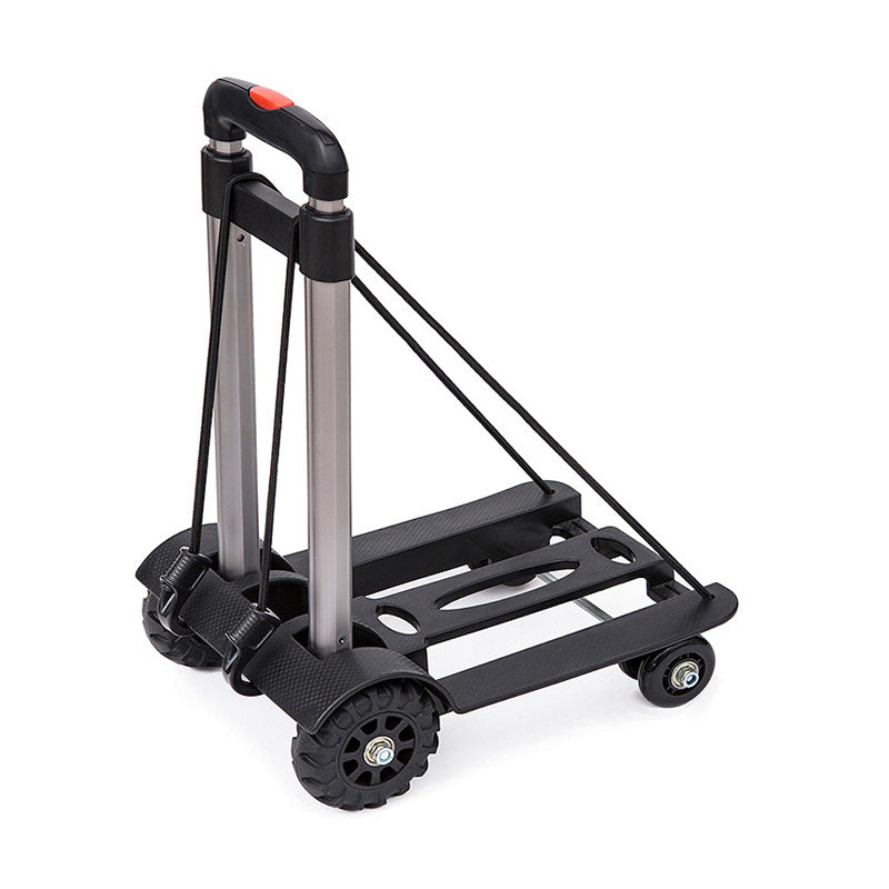Aluminum Alloy 4-Wheel Foldable Shopping Cart with Telescopic Handle