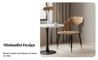 Anti-Scratch Feet Modern Dining Chair Non-Slip Foot Pads Textile Upholstered Accent Chair Sturdy Metal Legs Upholstered Armchair Long-Lasting for Homeowners, Restaurant Owners, Students, Bedroom, Kitchen