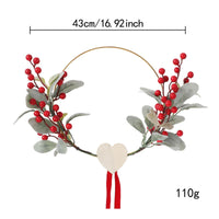 Wreath with Heart Ornament Decorative Wreath with Hanging Loop Low Maintenance Decor for Door