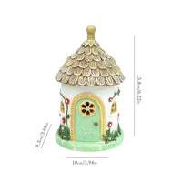 Thatched Roof Cottage Resin Solar Glowing Decoration Waterproof Micro Landscape House