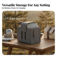 Plate Holder Portable Plate Storage Scratch Protection Camping Dish Organizer for Campers, Picnics