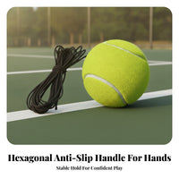 Tethered Tennis Training Ball Easy to Use Solo Practice Tennis Ball Sports Gear White Seam Lines Bright Yellow