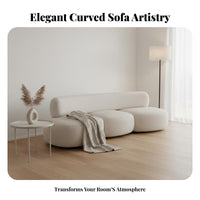 Wabi-Sabi Aesthetic FlowerShaped Sofa Boucle Upholstery Curved Upholstered Couch Modern design Loveseat Long-Lasting Support for Apartment Dwellers, Interior Designers, Reception Area, Boutique, Living Room, Bedroom