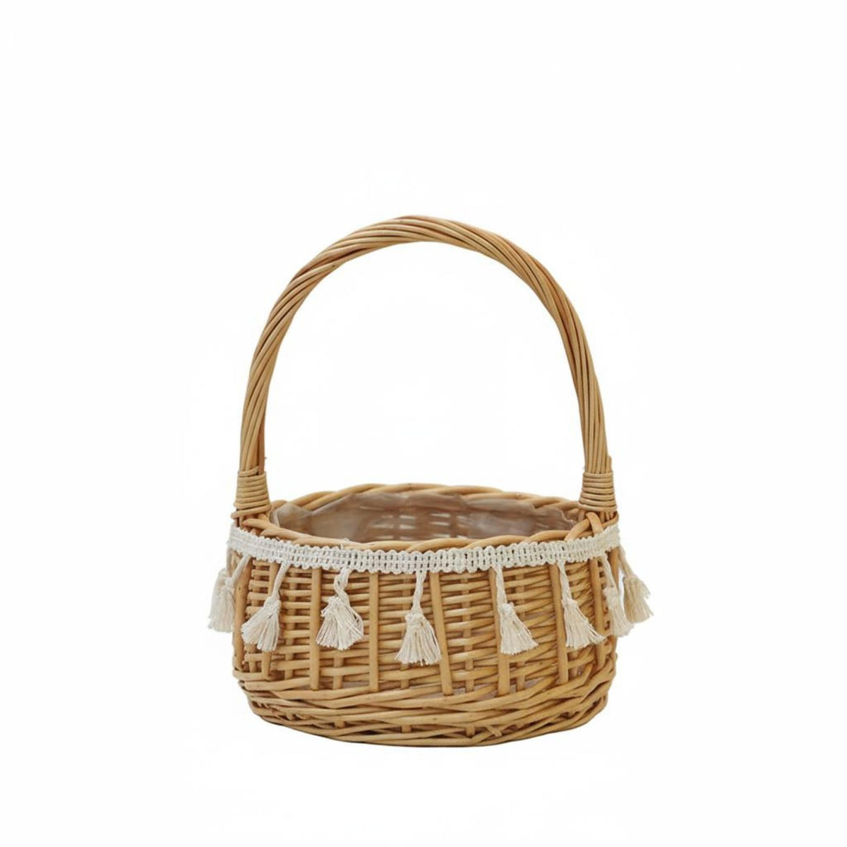 Handmade Wedding Flower Girl Basket Elegant Design Flower Girl Basket Lightweight Raised Bottom for Brides