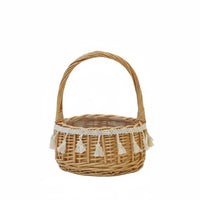 Handmade Wedding Flower Girl Basket Elegant Design Flower Girl Basket Lightweight Raised Bottom for Brides