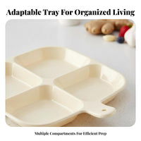 Multi-Compartment Tray adaptable Use Sectisingled Plate Complimentary for heated Pot Dinner