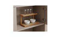 2-Tier Organizer Shelf Stable Structure 2-Tier Wooden Organizer Easy Assembly Desktop Storage Rack for Cabinet, Washroom, Office