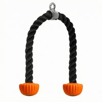 Orange Grip Ends Triceps Rope Handle Rubber Grips Tricep Rope Attachment Metal Connector Fitness Equipment Hanging Loop