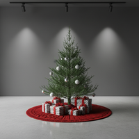 18 Inch Christmas Tree Base Cover Festive Atmosphere Knitted Tree Skirt Soft Yarn Holiday Decoration for Decorators, Office Workers, Tabletop, Home, Living Room, Easter, Xmas
