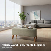 Soft Cushisingled Top Tufted Entryway Bench Stable Structure Long Stool Space-Saving Indoor Furniture Nordic Design for Shop Owners, Homeowners, Interior Designers, Hallway, Fitting Room, Bedroom
