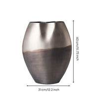 Decorative Vase Metal-Like Aluminum Vase Abstract Flower Holder for Living Room, Entryway, Mantel