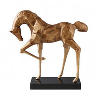 Geometric Horse Statue Modern Aluminum Equine Sculpture Decorative Room Decoration for Tabletop Display