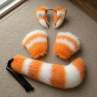 Cosplay Ears and Tail Set Adjustable Furry Ear Headband with Tail Versatile Costume Accessories for Cosplayers