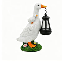 Duck Statue with Hanging Lantern Decorative Duck Statue with Lantern for Pathway