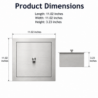 Built-in Flush Trash Can Lid, Round Drop-in Countertop Waste Disposal Grommet, Stainless Steel for Commercial Cafe Counter