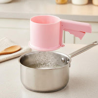 Semi-Automatic Flour Sifter Container Food Grade Material Handheld Container Sifter Powdered Sweetener Dispenser Long-Lasting