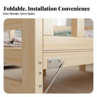 Space-Saving Foldable Wooden Bedside Sleeper High Load Capacity Children's Co-Sleeping Cot Rounded Corners Toddler Bedside Bassinet Installation-Tool-Tool-Free for Infants, Toddlers, Parents, Nursery, Guest Room, Hospital, Office