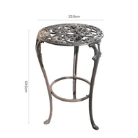 Cast Iron Plant Stand Ornate Plant Stand with Scrollwork Space-Saving for Garden