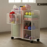 Metal Mesh Cart Tall Mesh Storage Trolley Rust-Resistant