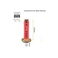 Woven Texture Manual Gear Knob Metal Sleeve Wrapped Shifter Knob Installation Kit Car Accessory Decorative for Most Vehicles