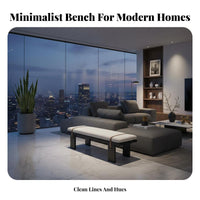 Light Luxury Padded Long Stool design-inspired Upholstered Wooden Bench Modern Minimalist Dining Seat adaptable for Interior Designers, homeowners, Restaurant, Bedroom, Living Room, Entryway