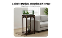 Tiered Wooden Pedestal Sturdy Wood Construction Display Stand Chinese Aesthetic Design sturdyDuty for Plant Lovers