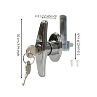 T-Handle Lock with Keys Keyed T-Handle Lock Chrome-Plated Zinc Alloy for Storage Door, Trailer