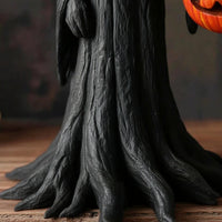 Witch Statue with Pumpkin Halloween Witch Figurine Desktop Ornament Tabletop Decorations Spooky for Mantel, Shelf