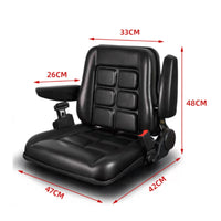 Adjustable Position Slide Rails Universal Forklift Seat Ergonomic Design Universal Tractor Seat High-Rebound Foam Cushion for Farmers