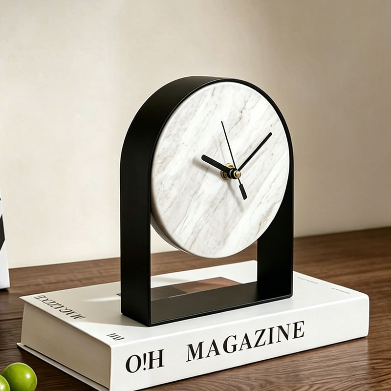 Modern Minimalist Marble Alarm Clock Ornament for Office