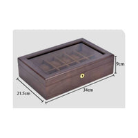 Wooden Watch Box Lacquered Finish Lockable Watch Box Velvet Velvet-Lined