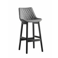 With rear supportrest Wooden Frame Bar Stool sturdy Wood Construction Counter Chair Nordic Aesthetic Seating Furniture Minimalist design for Interior Designers, Homeowners, Entertainers, Restaurant, Front Desk, Kitchen, Living Room
