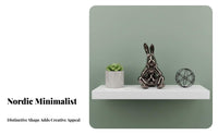 Electroplated Hare Figurine Light Luxury Modern Hare Sculpture Sleek Finish Sitting Bunny Ornament for Homeowners, Men, Show Flat, Bedroom, Office
