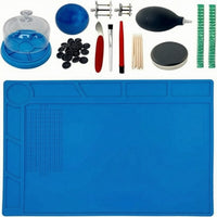 Watch Repair Kit Organized Watch Cleaning Kit Silicone Work Mat with Compartments Easy to Clean Repair Mat with Compartments