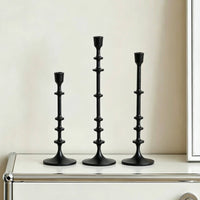 3 Pieces Candlestick Holders with Round Base Tapered Candle Holder with Round Base Modern Taper Candle Holder for Tabletop