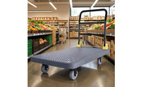 Perforated Deck Trolley Quiet Wheels Foldable Flatbed Trolley PE Board Swivel Wheel Cart