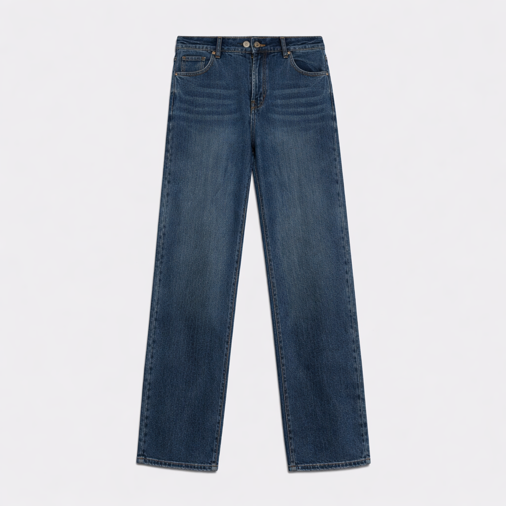 Jeans for Women with Medium Stretch Blend, Baggy Fit for Casual Everyday Wear, Distressed Finish Denim Trousers