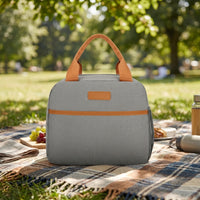 Lunch Box for School Picnic, Insulated Lunch Bags for Women with Oxford Cloth, Portable Picnic Bag and Cool Bag, Food Bag with Exterior Pocket