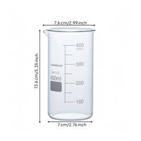 Heat Resistant Borosilicate Beaker Easy-to-Read Scale Graduated Beaker Clear Glass Laboratory Glassware Professional Grade