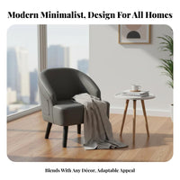 Minimalist Design Upholstered Tub Chair Contemporary Design Armchair Comfortable Seating Indoor Furniture Ergonomic Backrest for Young Professionals, Business Owners, Living Room, Small Apartment, Bedroom, Reading Nook
