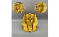 Sculptural Pharaoh Head Pen Holder Gold Pharaoh Pen Holder Tidy Pencil Cup Freestanding for Home Office, Study